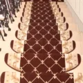 European style stair mat tread non-slip carpet self-adhesive stair step protector home decor - 24x65cm / Coffee