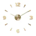 Gold DIY 3D wall clock modern minimalist numbers sticker silent clock for home decor - 16 Inch Minimalist Style / 40x40cm / Light Gold Acrylic