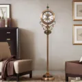 American vintage floor clock, luxury standing clock ornament for living room decor, bronze metal - 12 Inch / Model 60009
