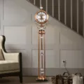 Luxury gold floor standing clock with crystal accents, elegant standing timepiece for home decor. - 12 Inch / Model 60003