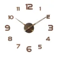 DIY wooden wall clock with large numbers, vintage minimalist walnut design for living room decor. - Number Style / 40x40cm / Walnut Color