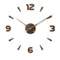 Walnut wooden DIY wall clock modern minimalist silent living room decorative clock. - Minimalist Digital Scale Style