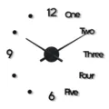 DIY modern minimalist acrylic wall clock with 3D numbers and silent movement for home. - 20 Inch Minimalist Black Acrylic Letter Style