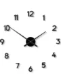 DIY 3D Acrylic Number Wall Clock Black Minimalist Modern Sticker Clock for Living Room - 20 Inch Digital Black Acrylic Upgrade Style