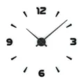Modern minimalist DIY wall clock, black digital numerical and bar markers for living room. - 20 Inch Minimalist Black Acrylic Upgrade Style