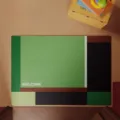 Mid-century modern style floor mat, green color-block design, anti-slip entrance doormat. - 50*80cm / Chunzhi