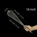 Stainless steel manual wire egg whisk kitchen baking tool for beating eggs and cream easily. - 304 Stainless Steel Egg Whisk 48CM 18 Inch (Thickened 8 Wires)