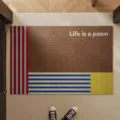 Retro entryway doormat minimalist geometric silk loop anti-slip dirt scraping floor mat - 50*80cm / Old City Spring - Yellow