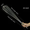 Large stainless steel manual whisk commercial egg beater kitchen mixing tool 24 inch - 304 Stainless Steel Egg Whisk 62CM 24 Inch (Thickened 8 Wires)