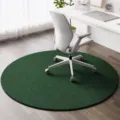 Runder grüner Bürostuhl Teppich für Arbeitszimmer, dicke rutschfeste Bodenmatte. - Dunkelgrün