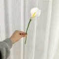 Fleur artificielle de lys calla blanc tige unique pour bouquet de mariage accessoires de photographie - Blanc
