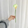 Fausse Fleur Arum Lys Tige Unique Artificielle PU Bouquet de Mariage Accessoire Photo - Vert