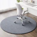 Round woven office chair carpet anti-slip floor mat for home study bedroom living room - Diameter 80CM / Gray