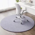 Round chair mat for office and home, anti-slip woven carpet in light purple grey, stylish study decor - Diameter 80CM / Haze Gray