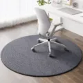 Round office chair mat, dark grey textured carpet for home study and bedroom anti-slip. - Diameter 80CM / Dark Gray