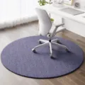 Runder rutschfester Teppich dicke Bodenmatte für Schlafzimmer Arbeitszimmer Stuhl - Blau