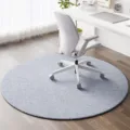 Runde Bürostuhl Teppich hellblau rutschfeste Bodenmatte für Arbeitszimmer Schlafzimmer - Helles Rauchgrau