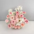 Composizione floreale artificiale rosa centrotavola matrimonio rosa in seta ortensia - Stile Pallina di Fiori