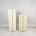Collapsible paper cylindrical display stands set, white wedding floral pillars for event decor. - Roman Column with Acrylic Board
