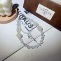 Exquisite crystal beaded phone chain with fairy moon pendant, aesthetic phone strap and keychain. - Moon Butterfly Pendant / White