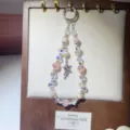 Pink crystal beaded phone charm and bag pendant with sparkling star detail for women decoration - Star Charm / Pink
