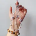 Handmade crystal phone charm wrist strap featuring sparkling beads, cute hearts and butterfly. - Pink Heart with Butterfly Tassel