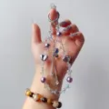 Handmade crystal beaded phone charm with purple beads and alloy heart pendant for women. - Purple Heart with Butterfly Tassel