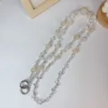 Crystal phone lanyard crossbody beaded strap sparkly phone chain aesthetic cute pearl accessory - Crossbody-Off-White