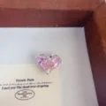 Sparkling rhinestone heart alloy pendant DIY jewelry accessory for phone chain or beaded pen - Pink Rhinestone Heart
