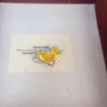 Heart-shaped alloy rhinestone pendant DIY jewelry accessory sparkling yellow crystal charm - Yellow Rhinestone Heart