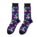 Lila Pixel-Alien-Surfer-Socken für Damen und Herren, bequeme Baumwoll-Freizeitsocken. - Einheitsgröße / A784 (Alien Lila)