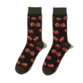 Herren Baumwolle Socken mit kreativem Tomaten Muster, schwarze Freizeitsocken für Alltag. - Einheitsgröße / A782 (Tomate Schwarz)