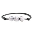 Braccialetto intrecciato con perline di pallavolo sportiva, elegante corda da polso atletica. - Stile Pallavolo 2
