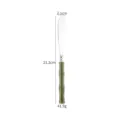 Stainless steel butter knife with green bamboo acrylic handle, 21.2cm length sku variant. - Green - Round Knife