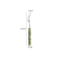 Stainless steel dessert fork with green acrylic bamboo handle, elegant tableware piece. - Green - Tea Fork
