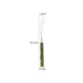 Stainless steel dessert knife with green bamboo acrylic handle, stylish table flatware. - Green - Butter Knife