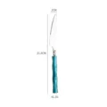Stainless steel steak knife with blue acrylic bamboo handle, 21.6cm long table knife. - Blue - Pointed Knife