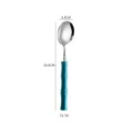 304 stainless steel dessert spoon with blue acrylic bamboo handle stylish tableware - Blue - Round Spoon