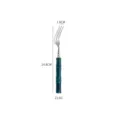 Stainless steel dessert fork with blue acrylic bamboo handle, 14.8cm long, elegant tableware. - Blue - Tea Fork
