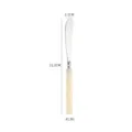 Stainless Steel Butter Knife with Acrylic Bamboo Handle Tableware Dessert Steak Knife - Off-White - Round Knife