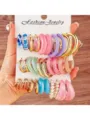 Bunte Harz und Metall Creolen Ohrringe Set Mode Schmuck Mehrfachpackung fur Damen Alltag - Eingelegter Kunstperlen-Stil (Set 4)