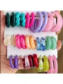 Colorful resin C-shape hoop earrings set, vibrant acrylic fashion jewelry for women. - Acrylic Hoop Style (Set 6)