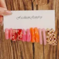 Colorful resin C-shaped hoop earrings set geometric acrylic fashion jewelry for women - Red White Marble Style (Set 18)