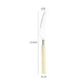 Stainless steel steak knife with creative bamboo style acrylic handle for dining table use - Off-White - Pointed Knife