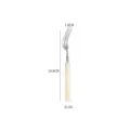 Stainless steel dessert fork with white acrylic bamboo handle, elegant 14.8cm table flatware. - Off-White - Tea Fork