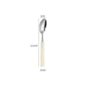 Stainless steel dessert spoon with acrylic bamboo handle, elegant modern tableware. - Off-White - Tea Spoon