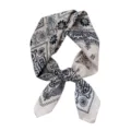 Vintage paisley print silk square scarf for women, elegant neckerchief for chic suit styling. - Off-white Vintage Paisley