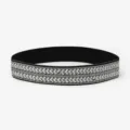 Black elastic waist belt with rhinestone geometric pattern, stylish waist cincher for dresses - Geometric Rhinestone / 70cm
