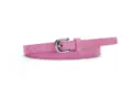 Pink Suede Thin Belt for Women, Elegant Dress and Jeans Waistband with Silver Buckle Variant - Rose Red