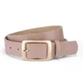 Women PU leather belt pink color with shiny gold square buckle stylish daily variant - Pink